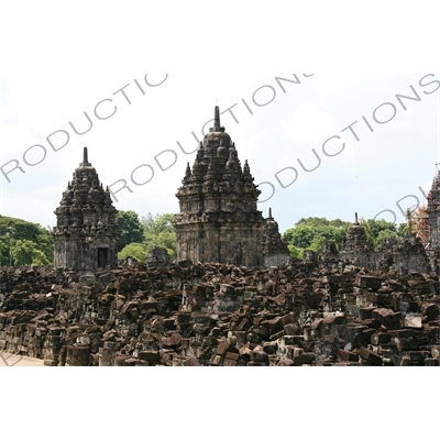 Buildings at Prambanan Temple Compound near Yogyakarta