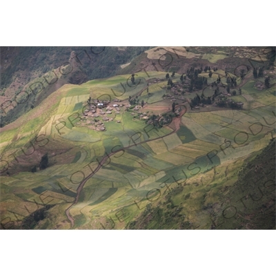 Small Village in Simien Mountains National Park