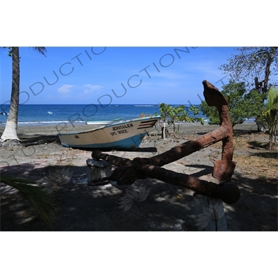 Boat and an Anchor on a Beach in Nosara