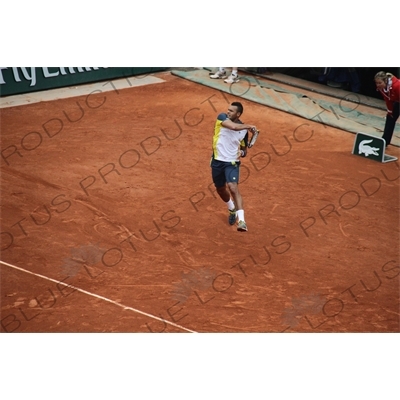 Jo-Wilfried Tsonga on Philippe Chatrier Court at the French Open/Roland Garros in Paris