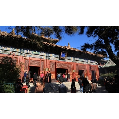 Hall of the Wheel of the Law (Falun Dian) in the Lama Temple in Beijing