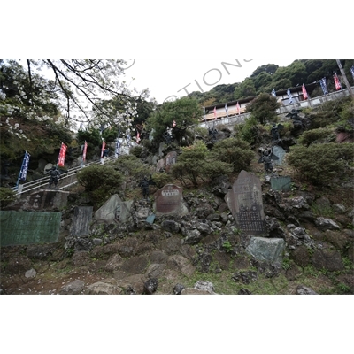 Tengu and Karasu-tengu Statues and the Stairway leading to Hansobo from Kencho-ji in Kamakura