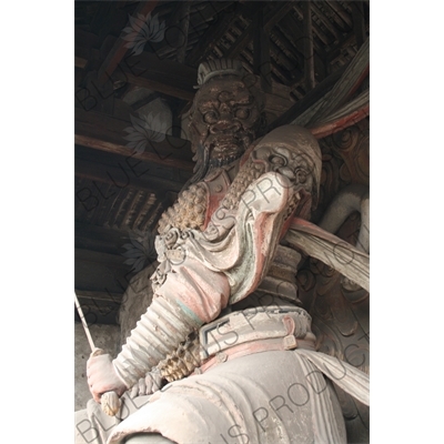 Guardian General Carving in a Gate in Pingyao