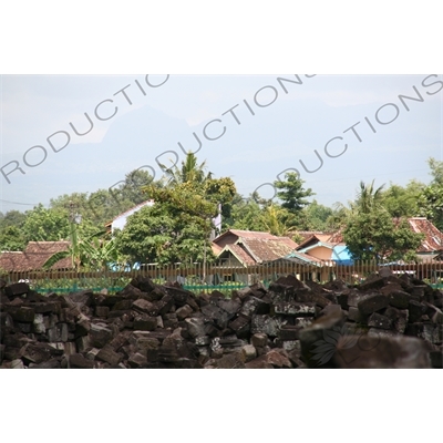 Houses around Prambanan Temple Compound near Yogyakarta