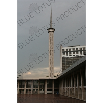 Minaret of the Istiqlal Mosque in Jakarta