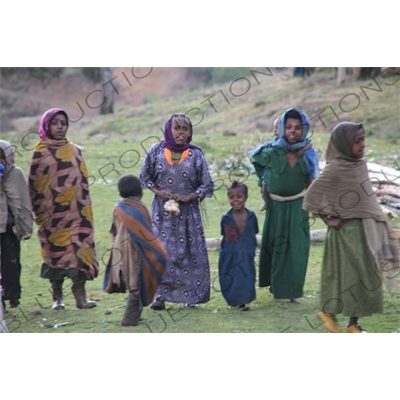 Children in a Small Village in Simien Mountains National Park