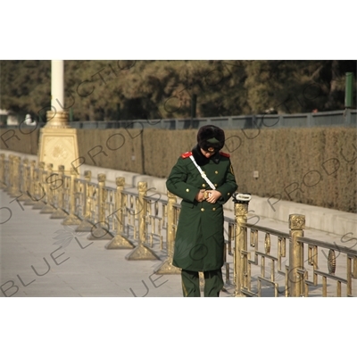 Soldier in Tiananmen Square in Beijing