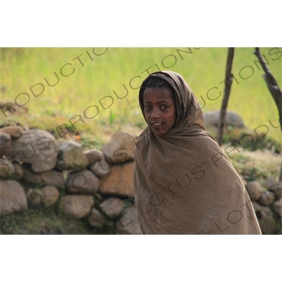 Child in a Small Village in Simien Mountains National Park