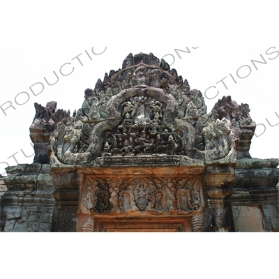 Sculptural Relief above Doorway in Banteay Samre in Angkor