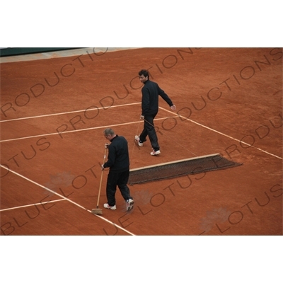 Men Preparing Philippe Chatrier Court at the French Open/Roland Garros in Paris