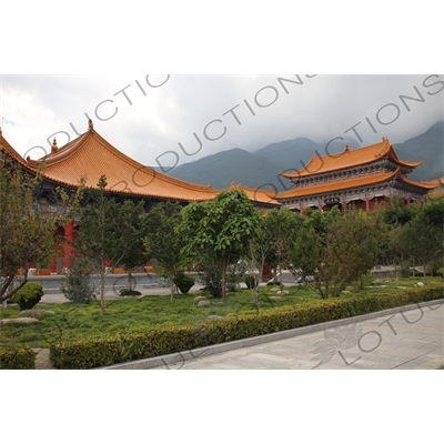 Temple Buildings and the Guanyin Hall (Guanyin Dian) in the Chongsheng Temple Complex (Chongsheng Si) near the Old City in Dali