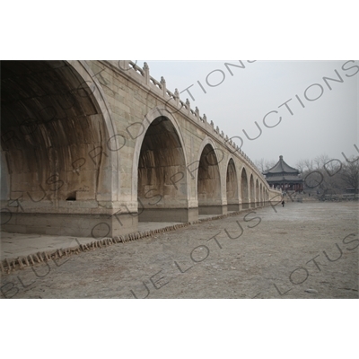 17 Arch Bridge (Shiqi Kong Qiao) and Spacious Pavilion (Kuoruting) in the Summer Palace in Beijing