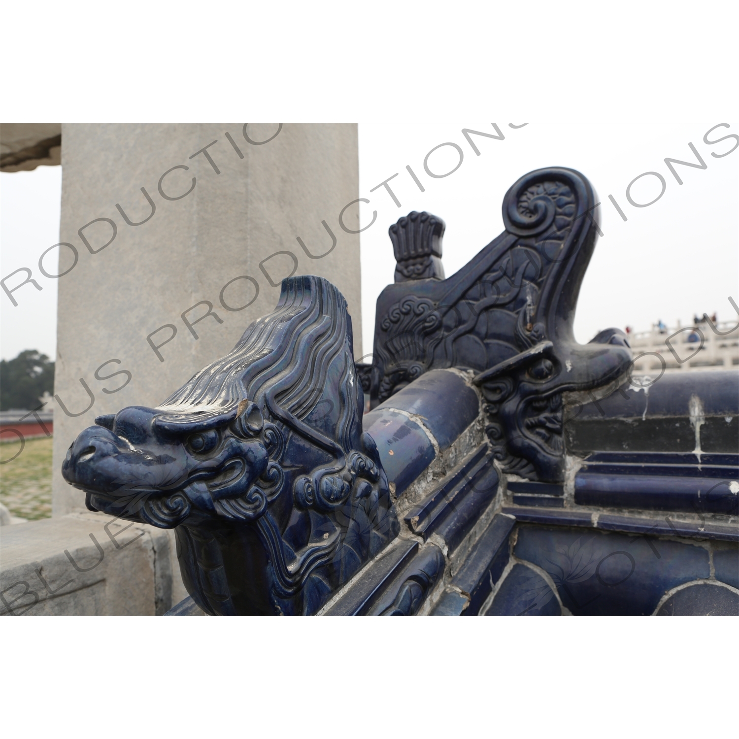 Glazed Dragon Wall Decoration in the Circular Mound Altar (Yuanqiu Tan) compound in the Temple of Heaven (Tiantan) in Beijing