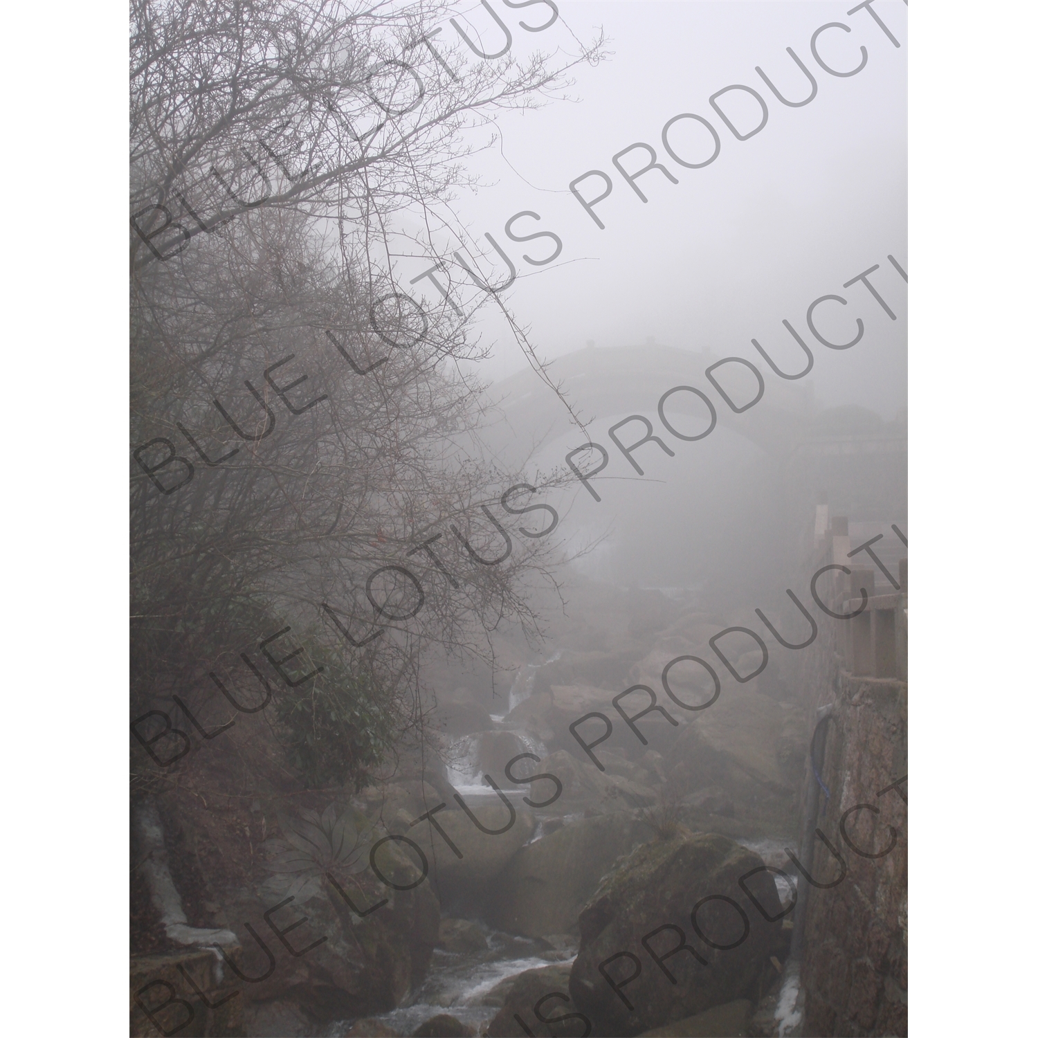 Bridge Crossing a Stream on Yellow Mountain (Huang Shan) in Anhui Province