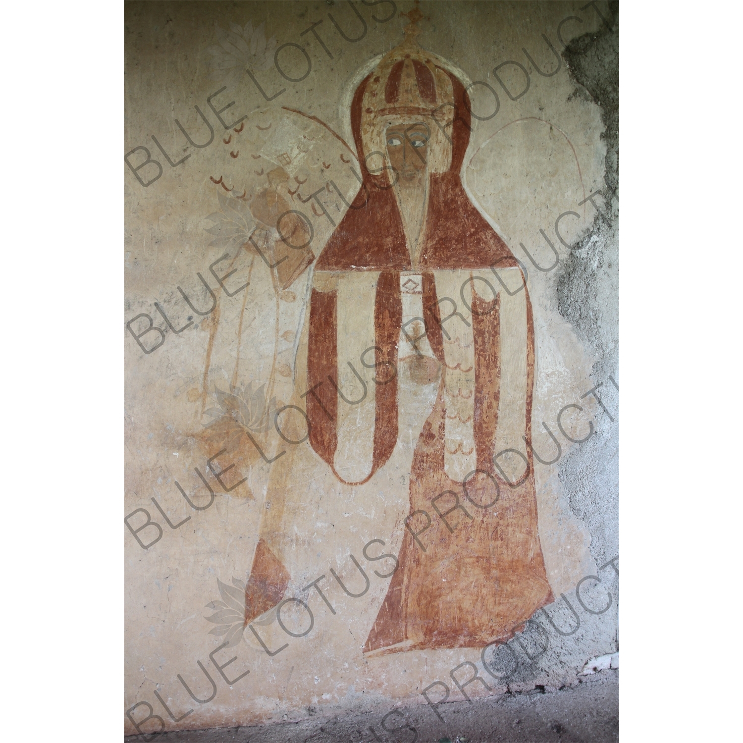 Fresco of a Priest on a Church next to Lake Tana