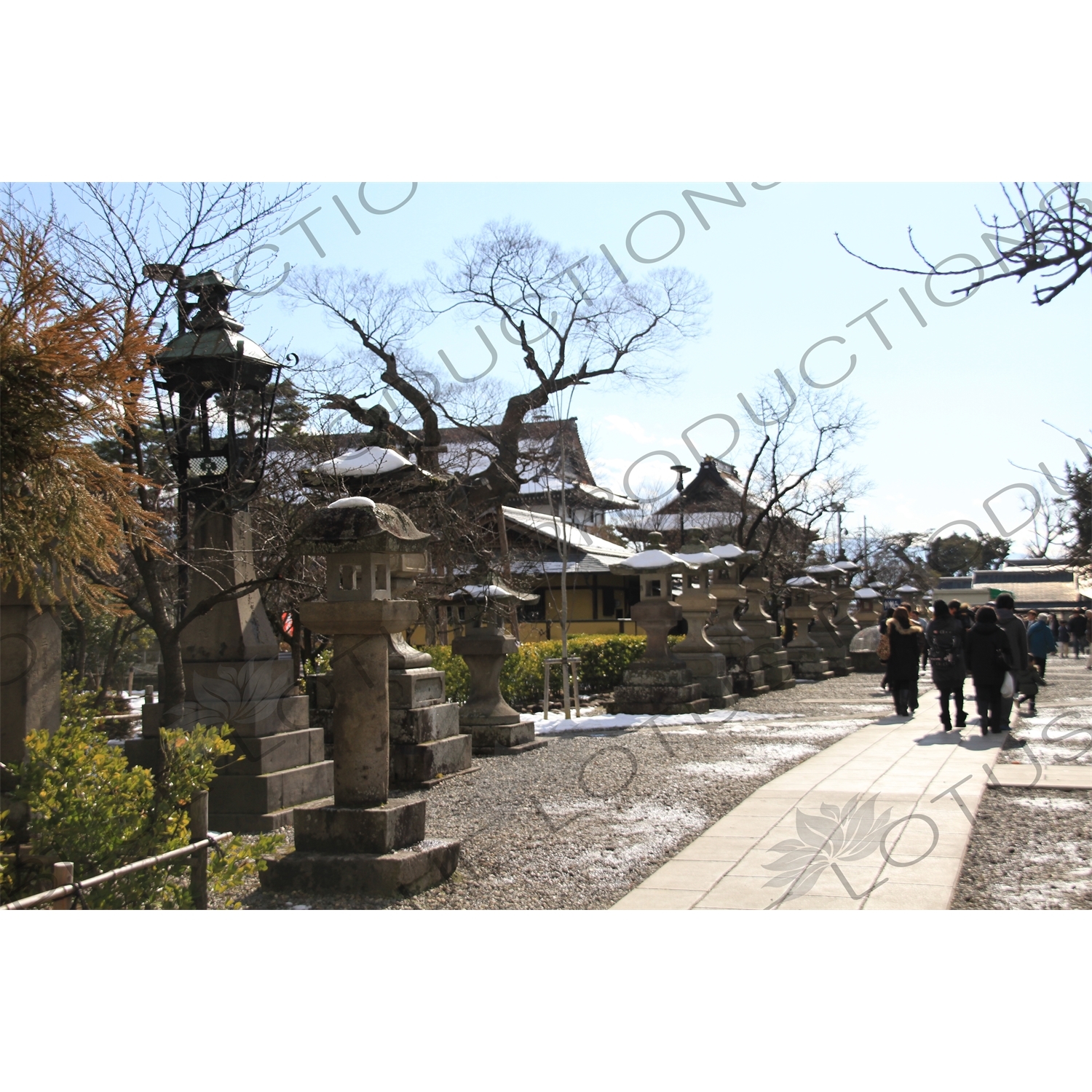 Stone Lanterns in Zenko-ji in Nagano