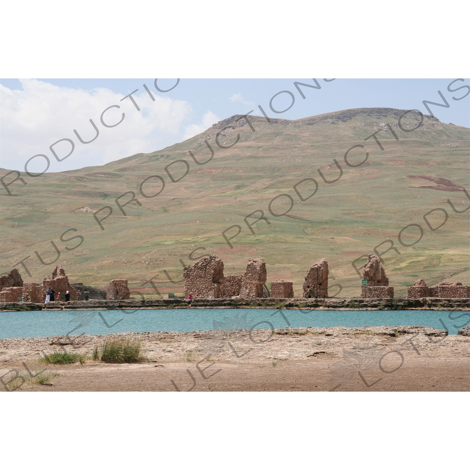 Ruined Buildings around the Lake at Takht-e Soleyman