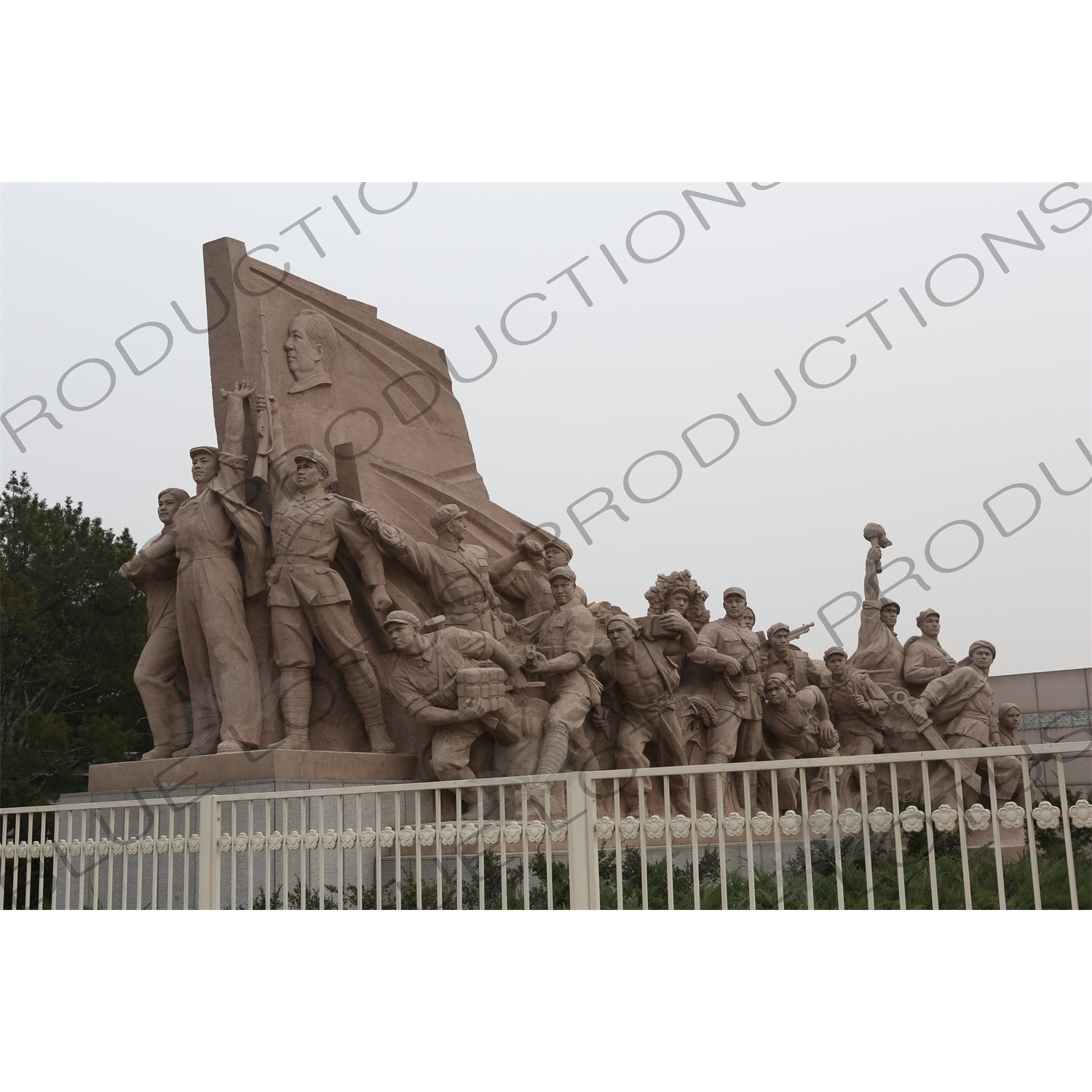 'Heroes of the Revolution' Sculpture outside the Chairman Mao Memorial Hall/Mao's Mausoleum (Mao Zhuxi Jinnian Tang) in Tiananmen Square in Beijing