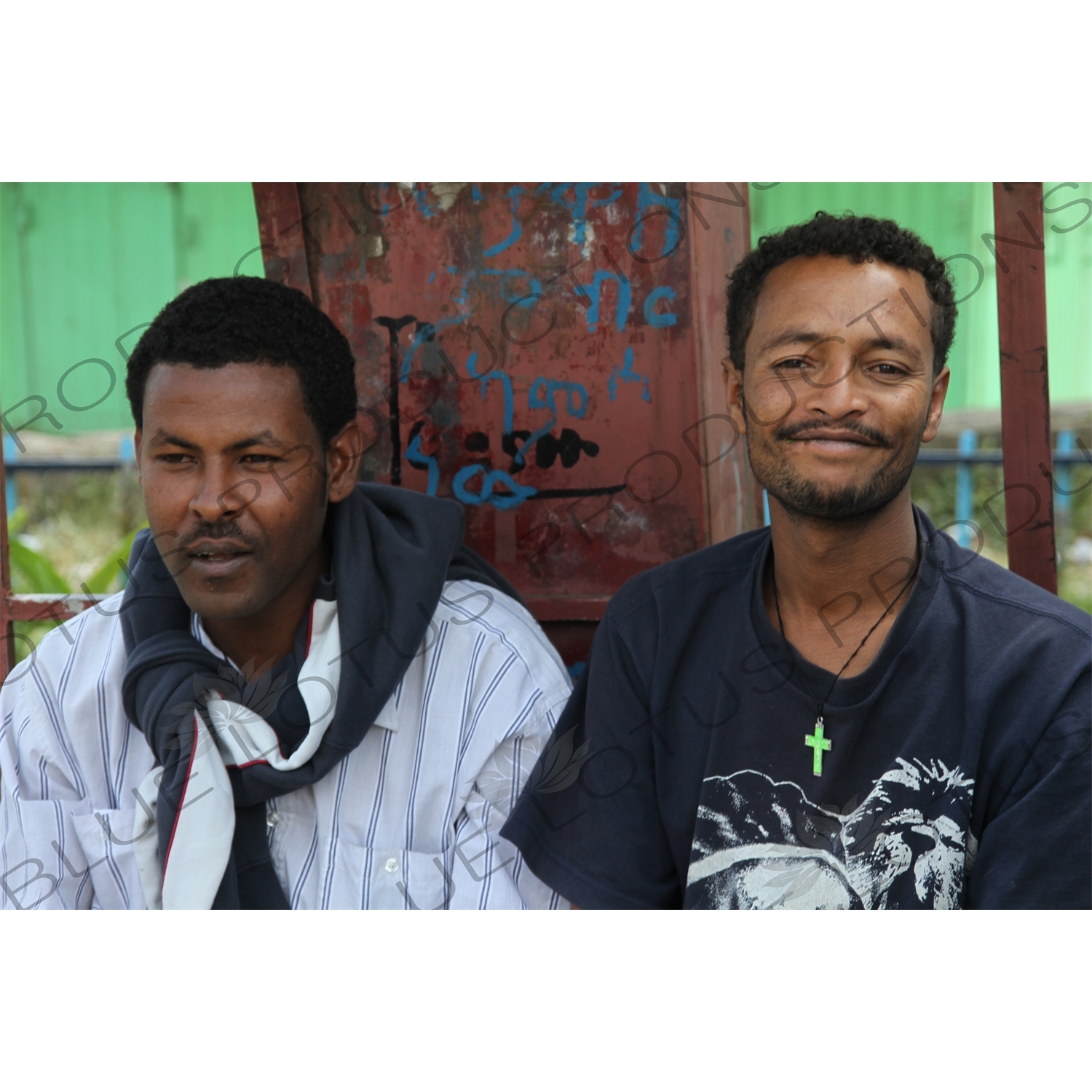 Men Waiting for a Bus on Churchill Avenue in Addis Ababa