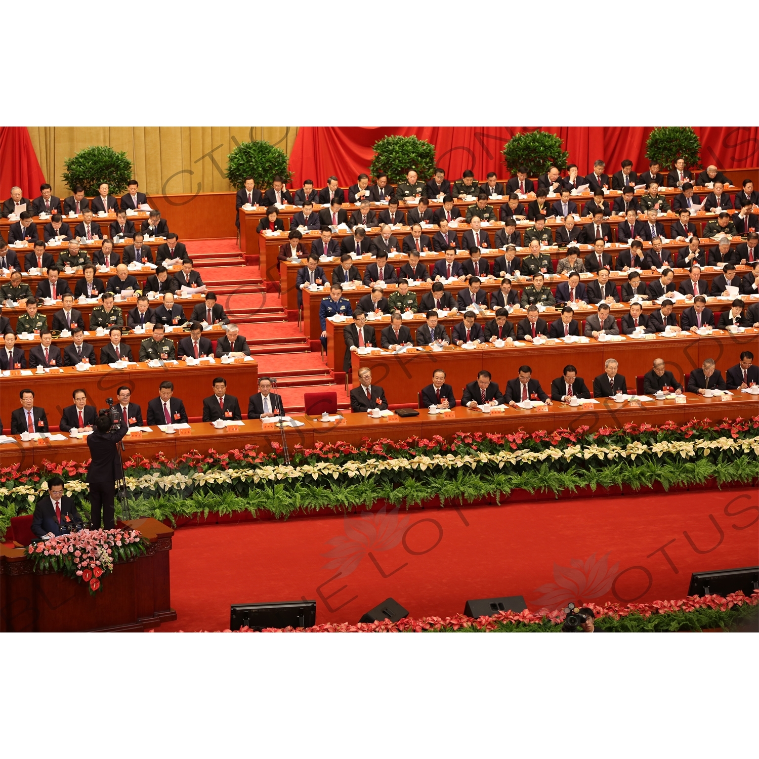 President Hu Jintao Speaking at the Opening of the 18th National Congress of the Communist Party of China (CPC) in the Great Hall of the People in Beijing