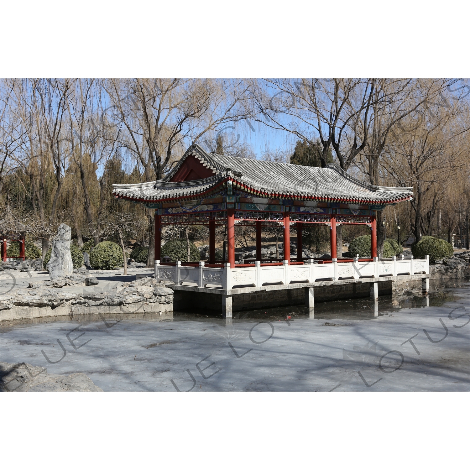 Pavilion in the Southwest Waterscape Area in Ritan Park in Beijing