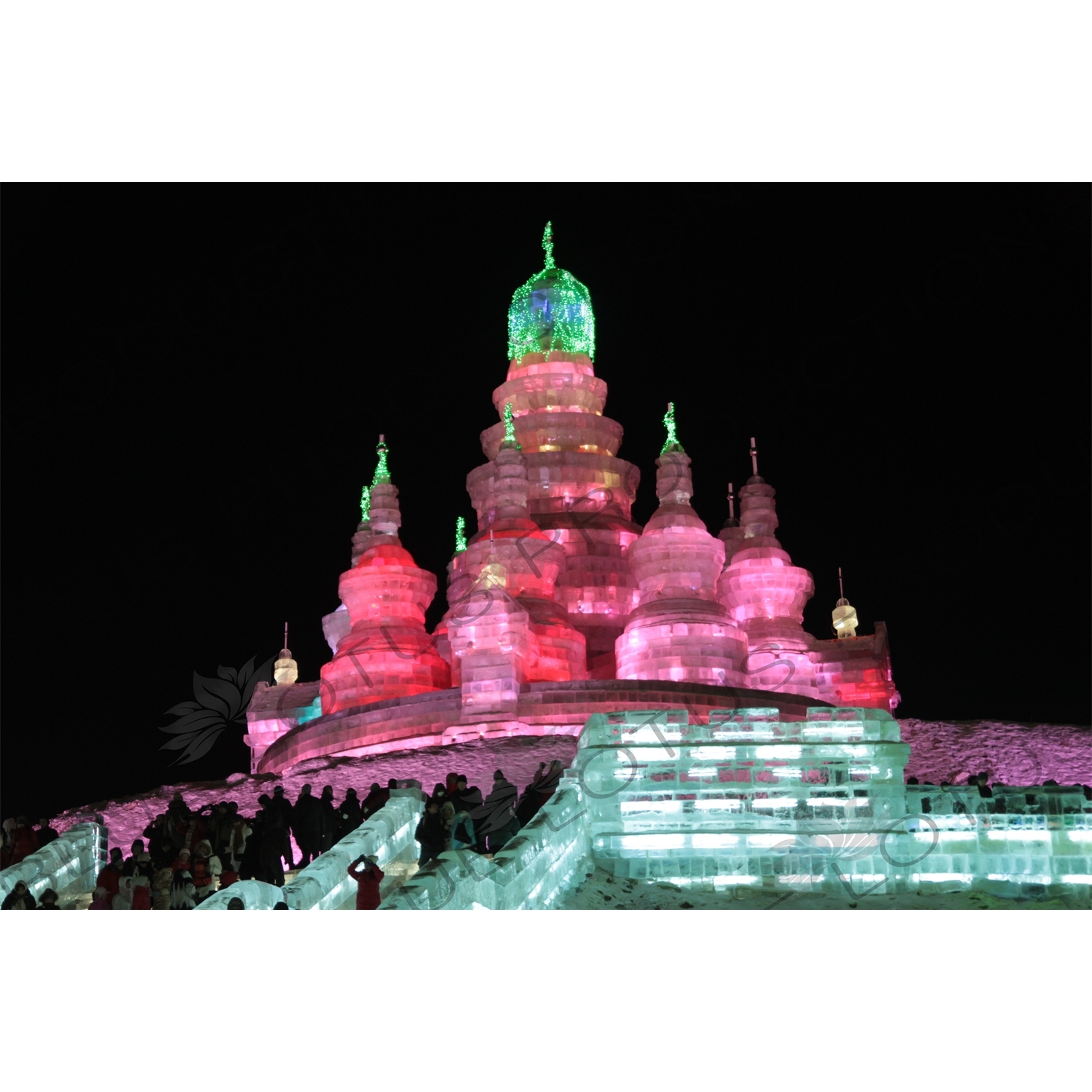 Ice Sculpture of St. Basil's Cathedral at the Harbin Ice and Snow Festival in Harbin