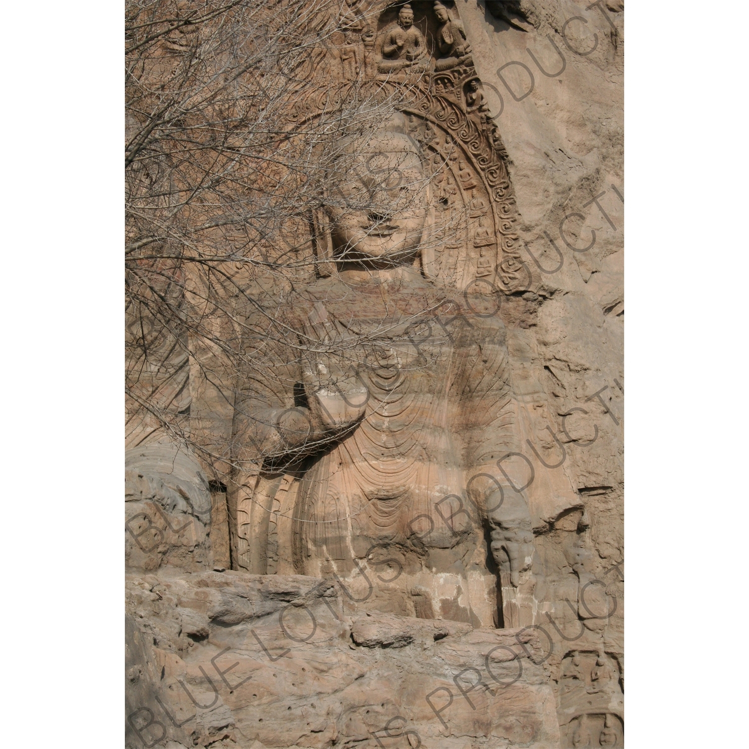 Buddha Carving at the Yungang Grottoes (Yungang Shiku) near Datong in Shanxi Province