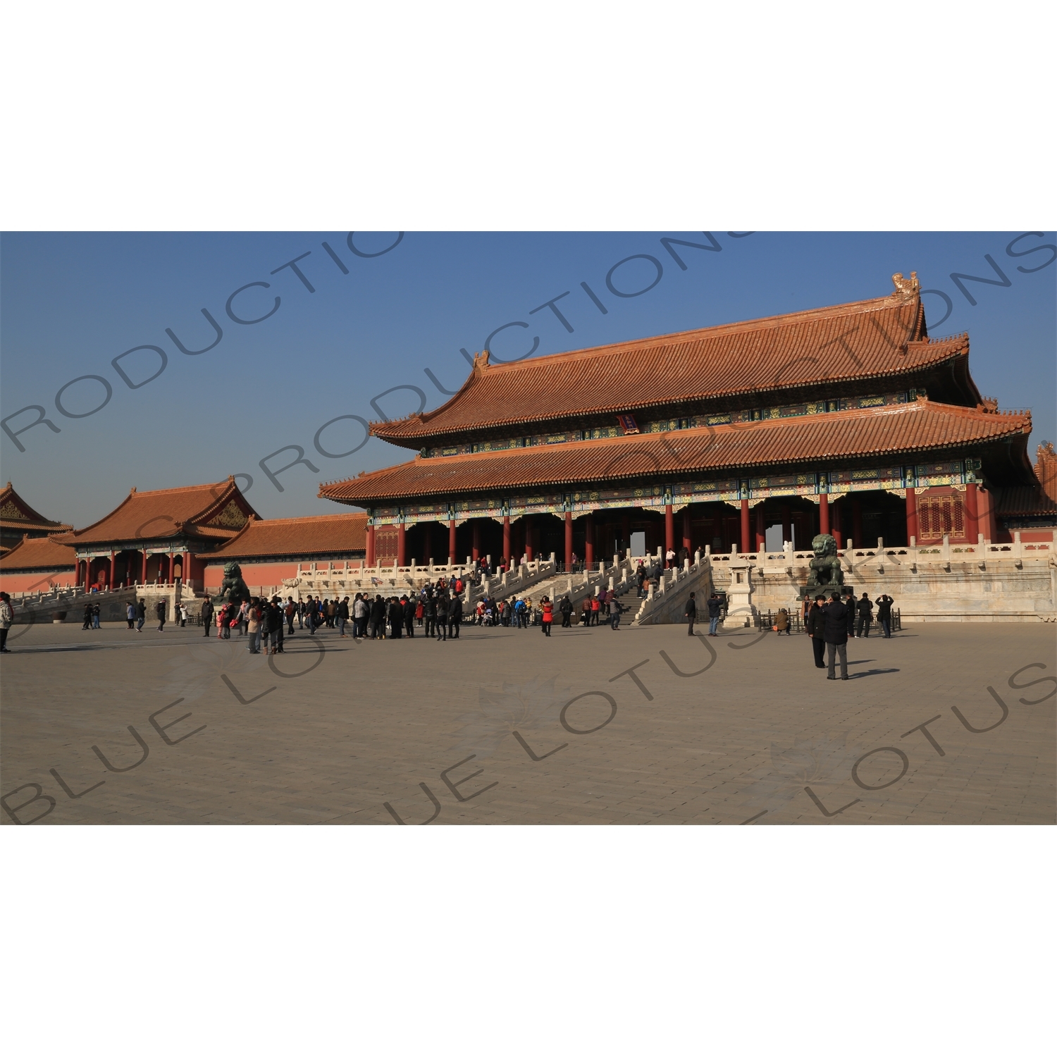 Gate of Supreme Harmony (Taihe Men) and Gate of Correct Conduct (Zhendu Men) in the Forbidden City in Beijing