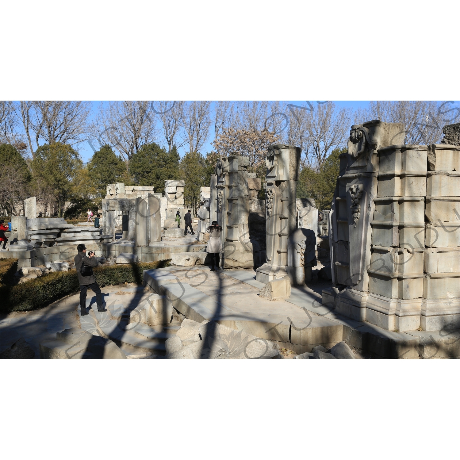 Ruins of the Hall of National Peace (Haiyan Tang) in the Old Summer Palace in Beijing