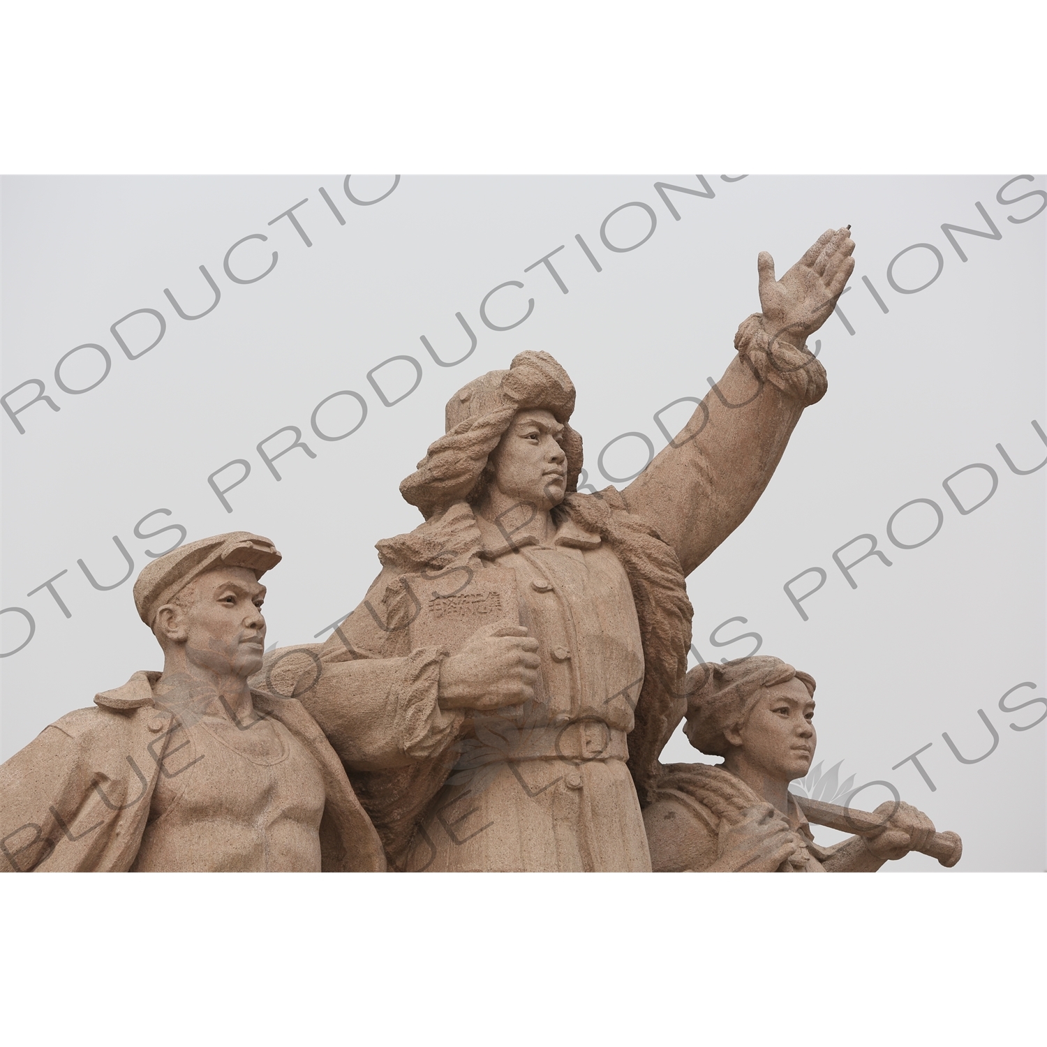 'Heroes of the Revolution' Sculpture outside the Chairman Mao Memorial Hall/Mao's Mausoleum (Mao Zhuxi Jinnian Tang) in Tiananmen Square in Beijing