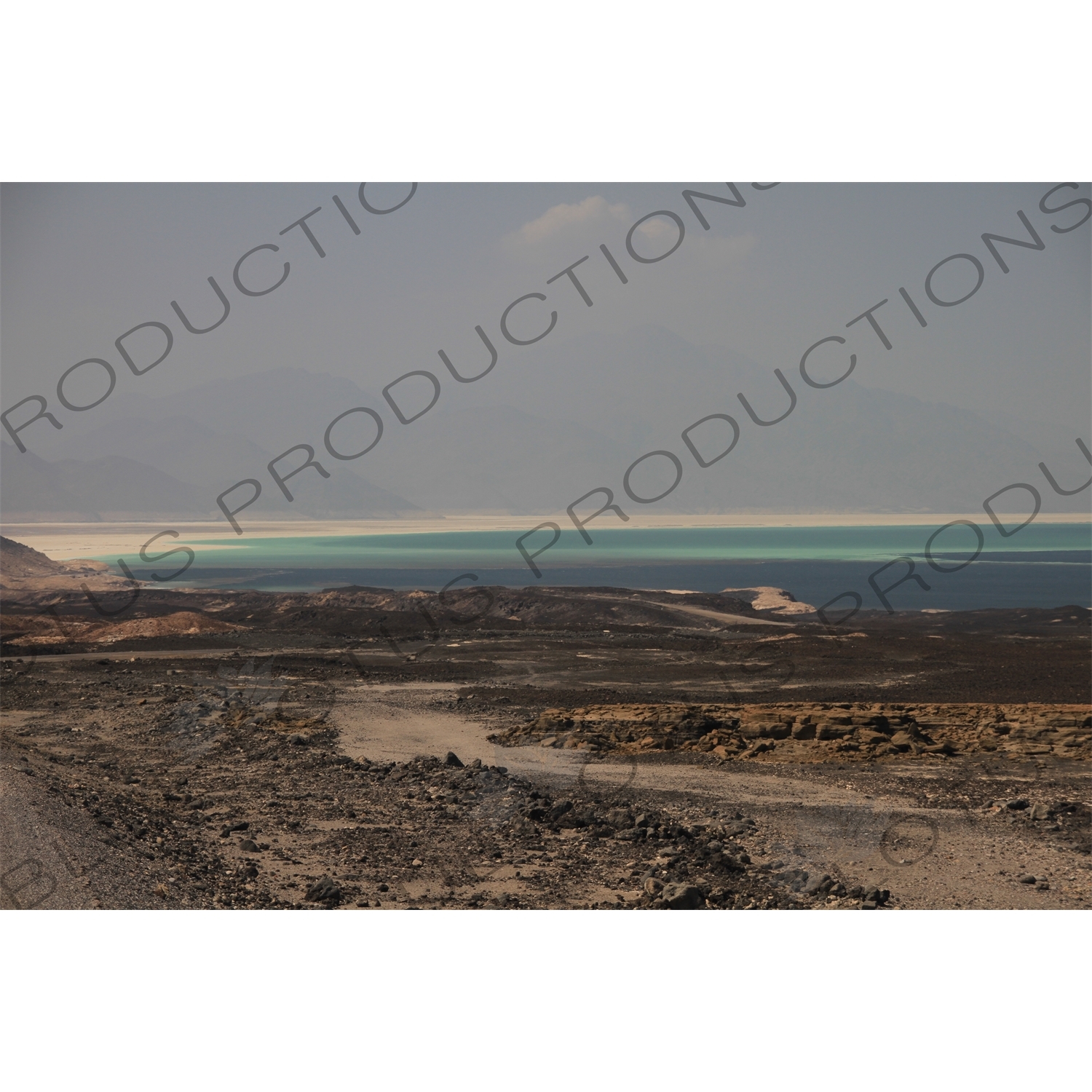 Hills and Volcanic Rock around Lake Assal in Djibouti