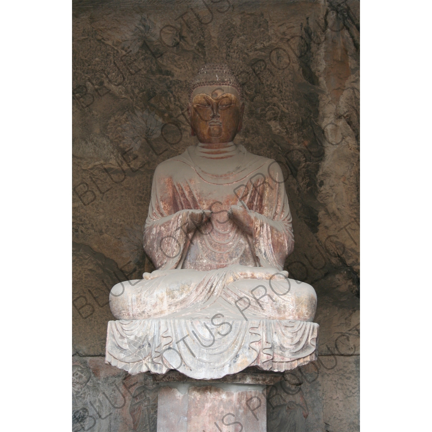 Buddha Statue at the Longmen Grottoes (Longmen Shiku) near Luoyang