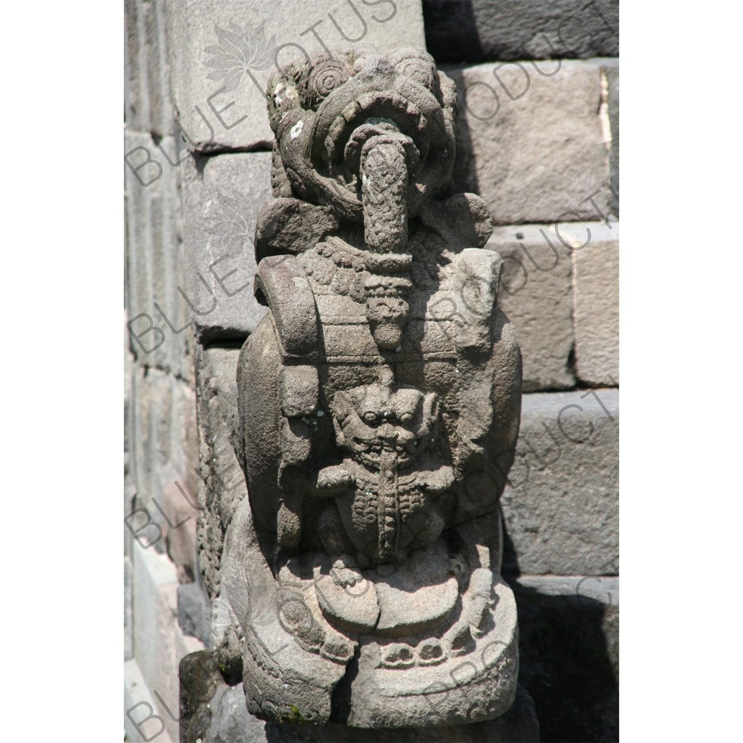 Statue on a Building at Prambanan Temple Compound near Yogyakarta