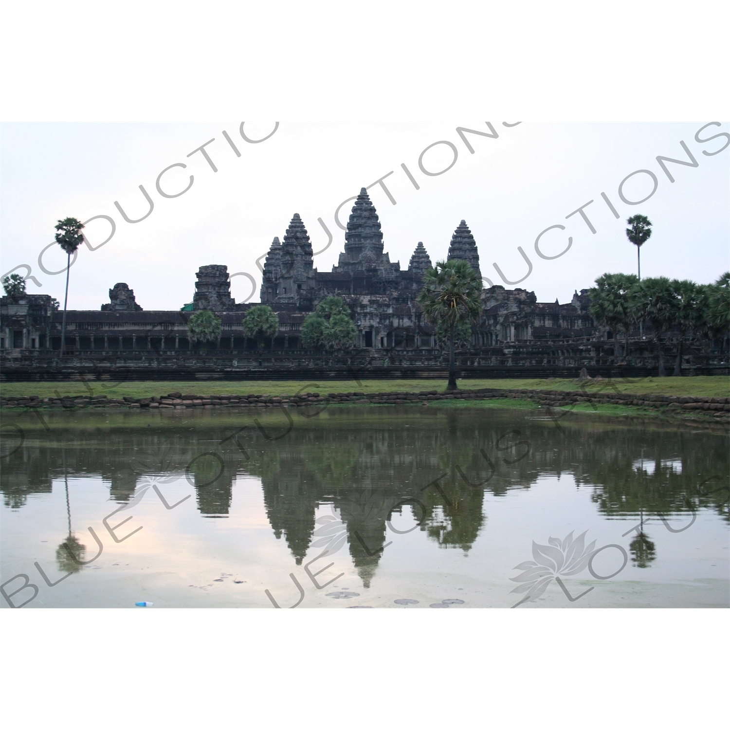 Exterior of Angkor Wat Reflecting in Lake