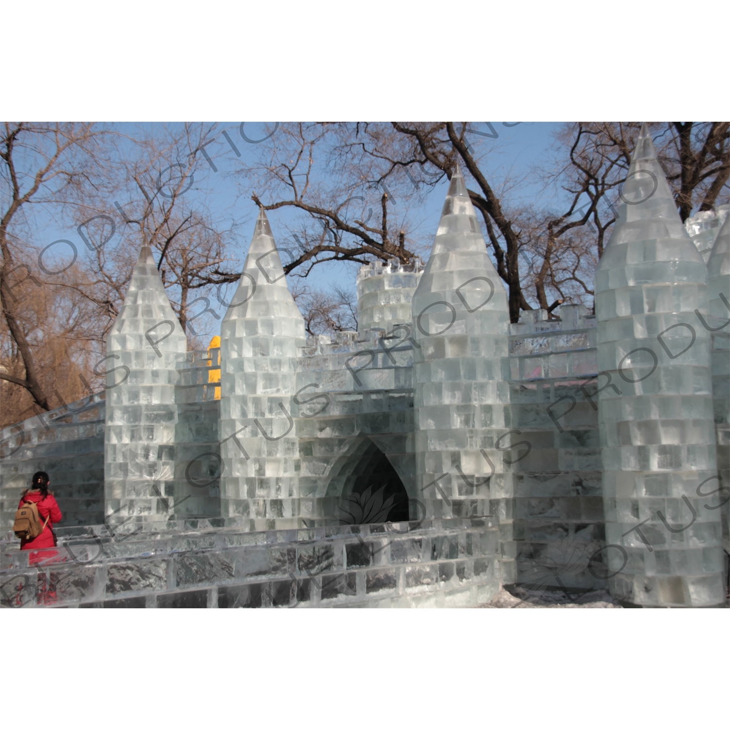 Ice Sculpture of a Castle in Harbin