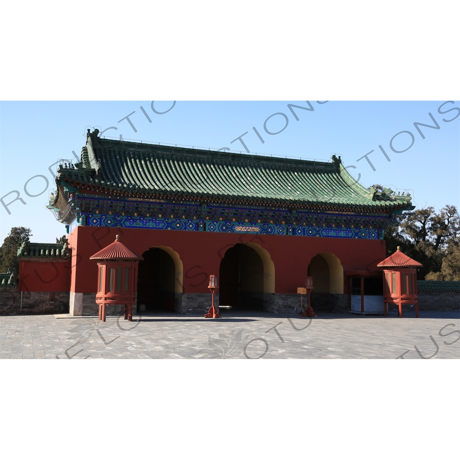 West Gate of the Hall of Prayer for Good Harvests (Qi Nian Dian) Complex in the Temple of Heaven (Tiantan) in Beijing