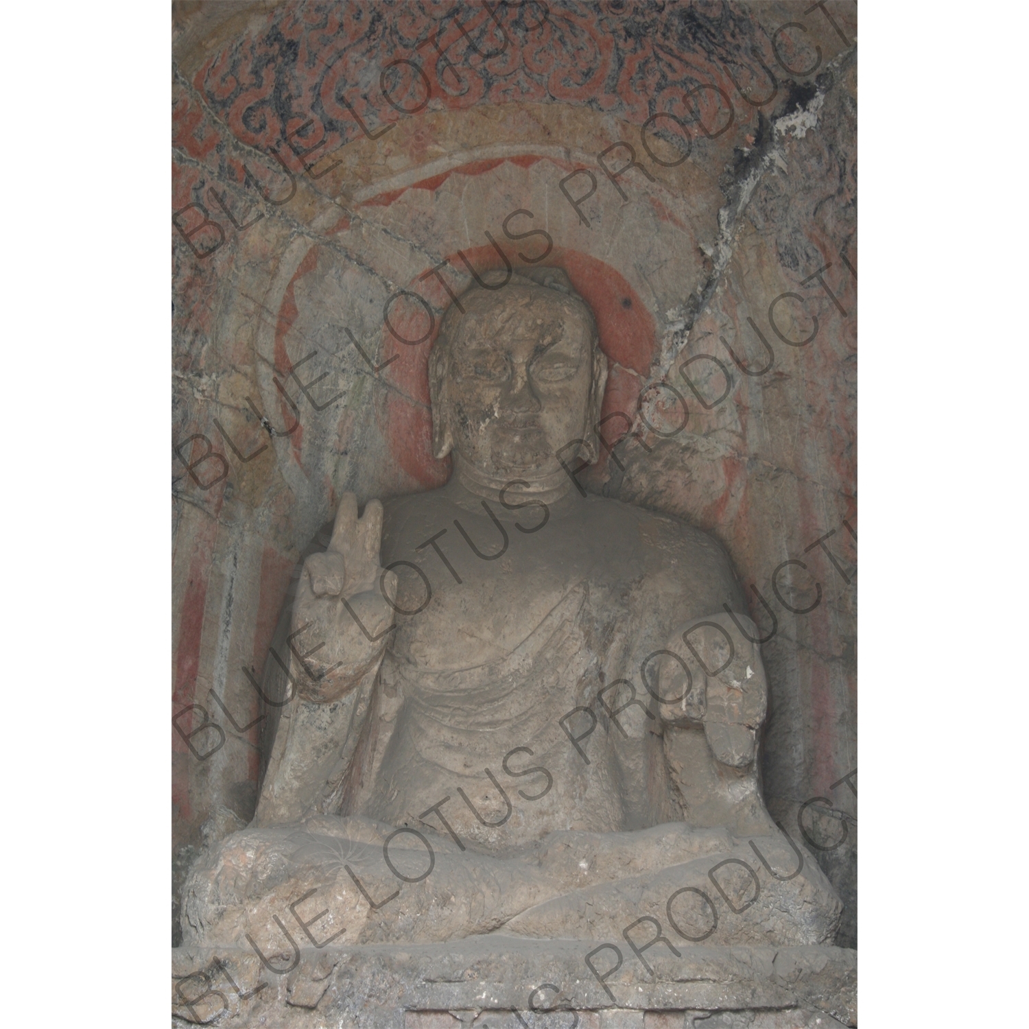 Buddha Statue at the Longmen Grottoes (Longmen Shiku) near Luoyang