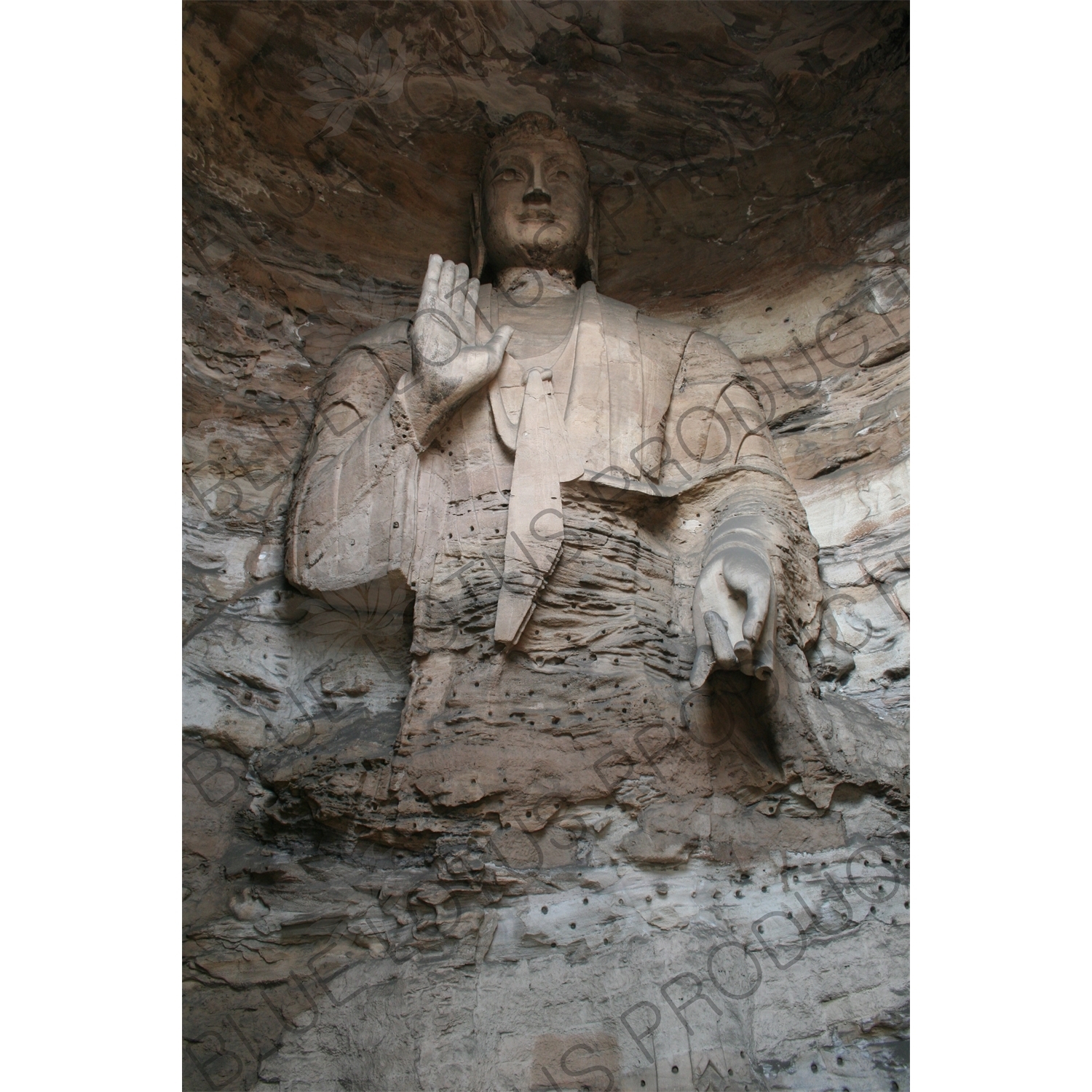 Buddha Carving at the Yungang Grottoes (Yungang Shiku) near Datong in Shanxi Province