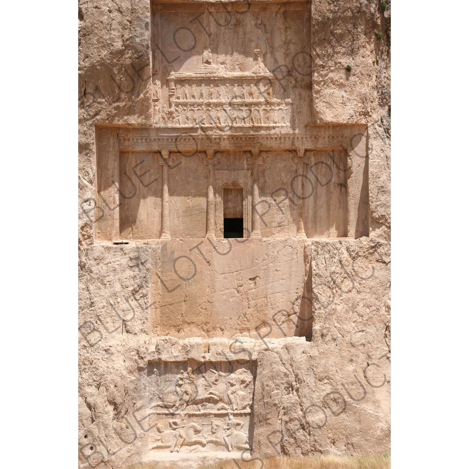 Tomb of Darius the Great and Equestrian Relief of Bahram II in Combat at Naqsh-e Rustam