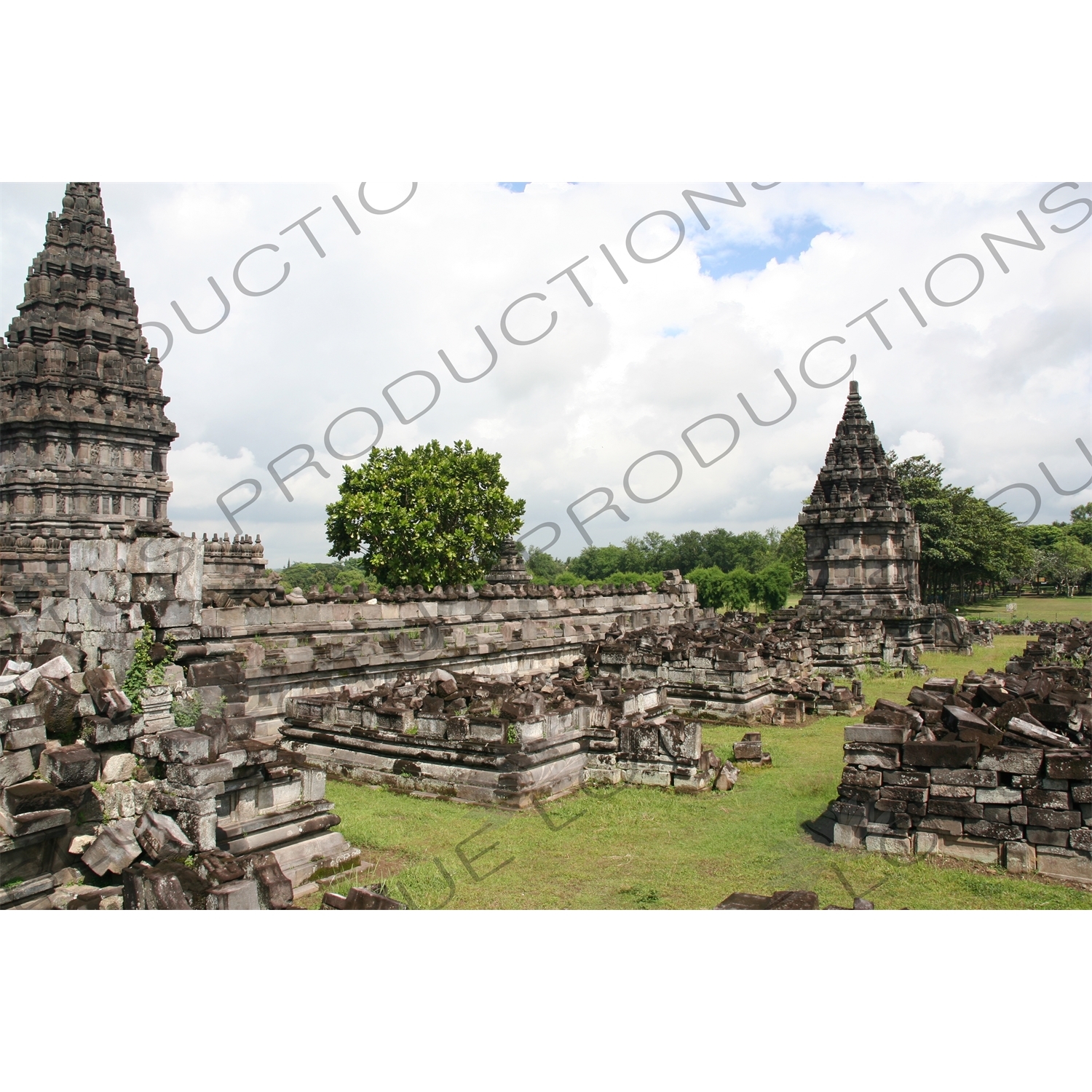 Buildings at Prambanan Temple Compound near Yogyakarta