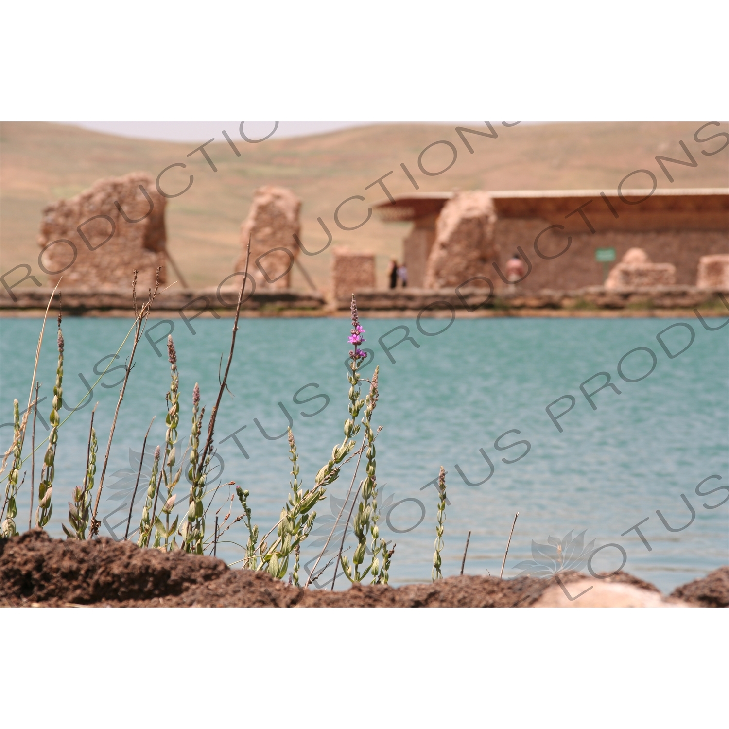 Ruined Buildings around the Lake at Takht-e Soleyman