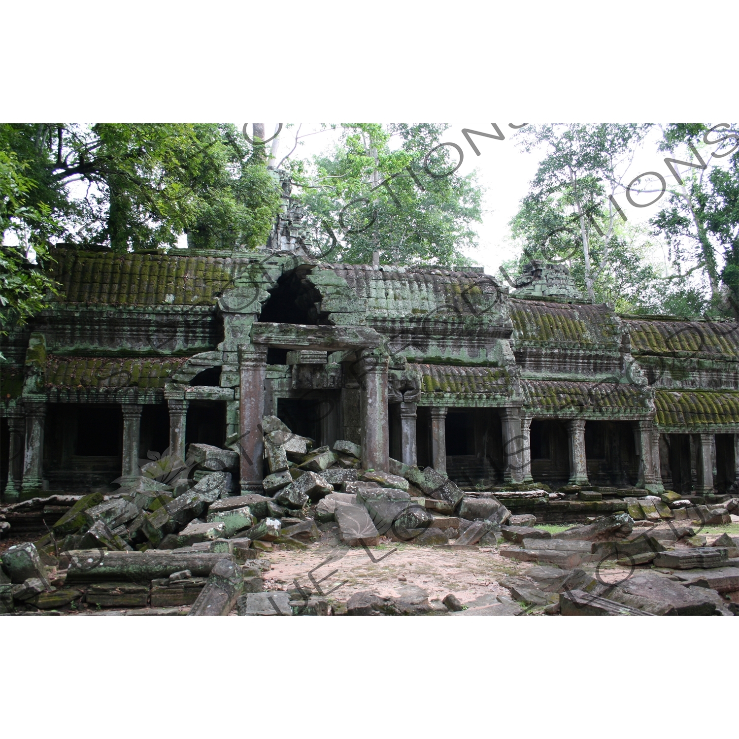 Covered Walkway at Ta Prohm in Angkor