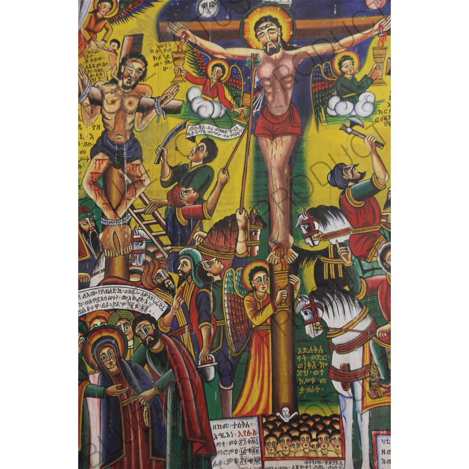 Painting of the Crucifixion of Jesus Christ in the Church of our Lady Mary of Zion in Axum