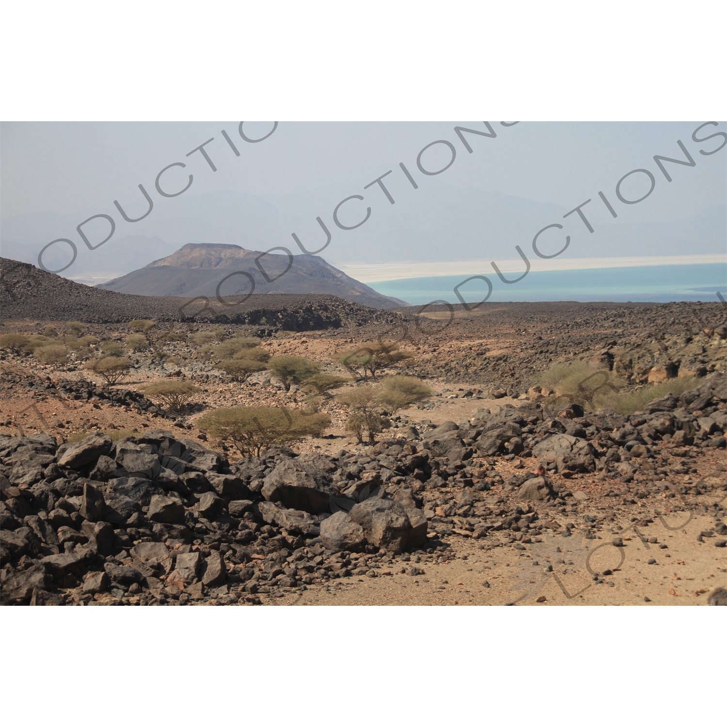 Hills and Volcanic Rock around Lake Assal in Djibouti