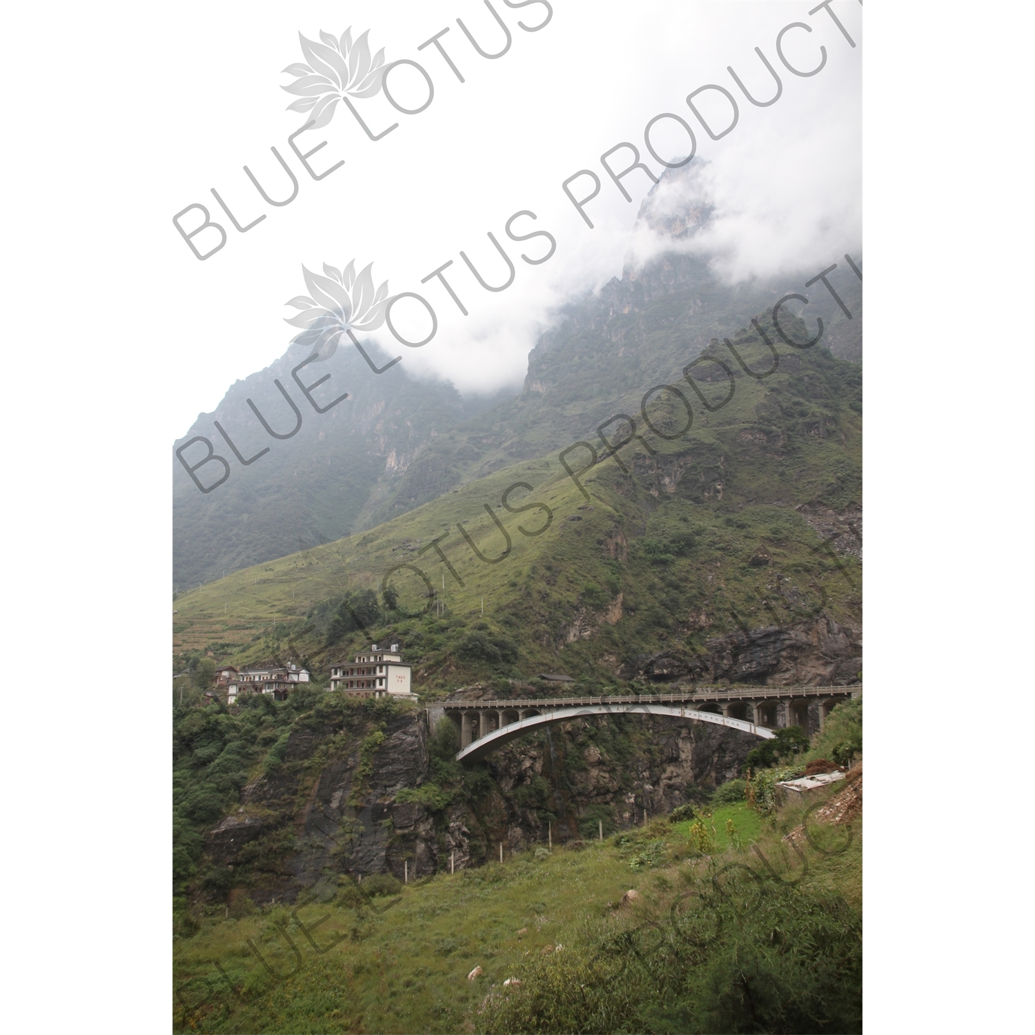 Bridge near the Jinsha River in the Tiger Leaping Gorge (Hu Tiao Xia) Scenic Area