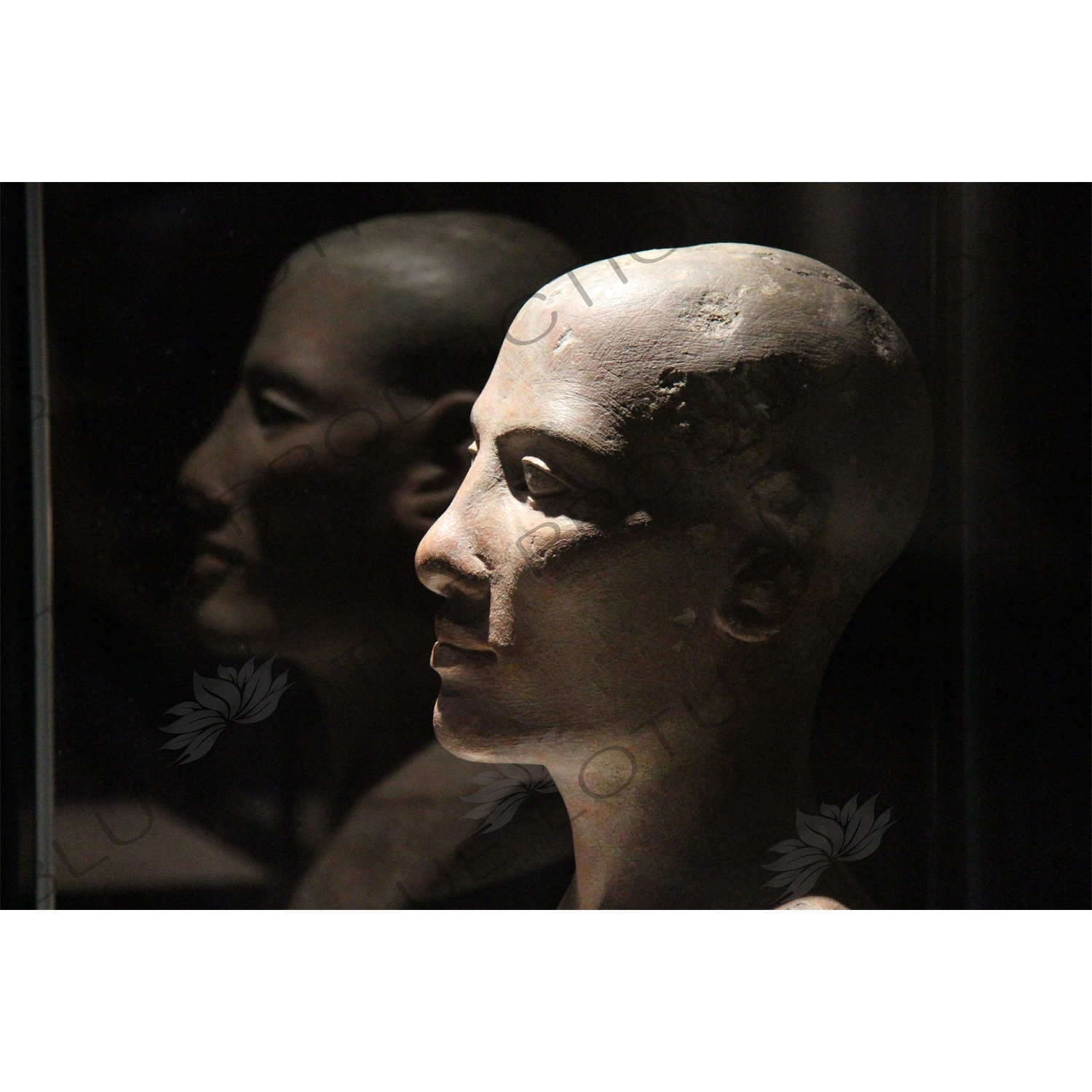 Ancient Egyptian Bust in the Louvre Museum in Paris