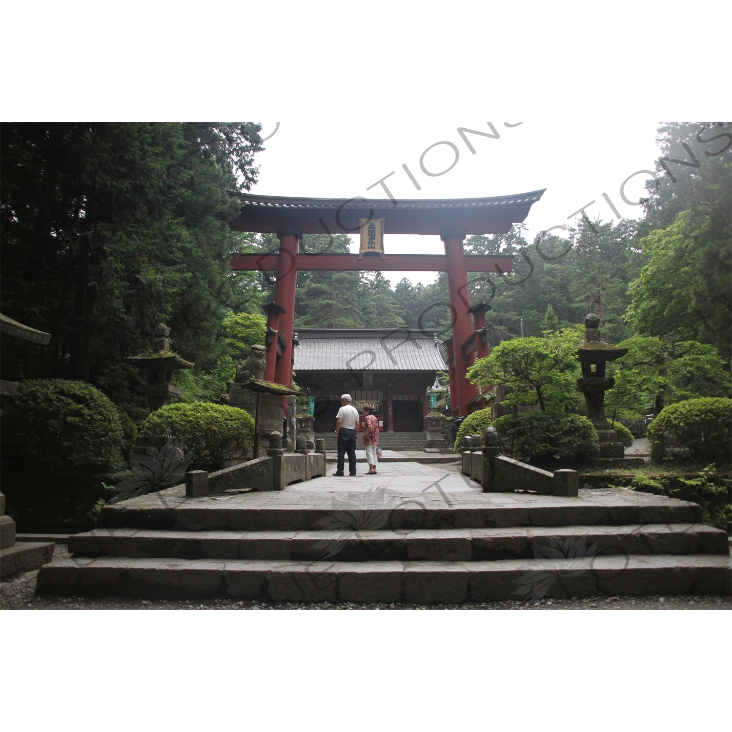 Torii at Fujiyoshida Sengen Shrine in Fujiyoshida