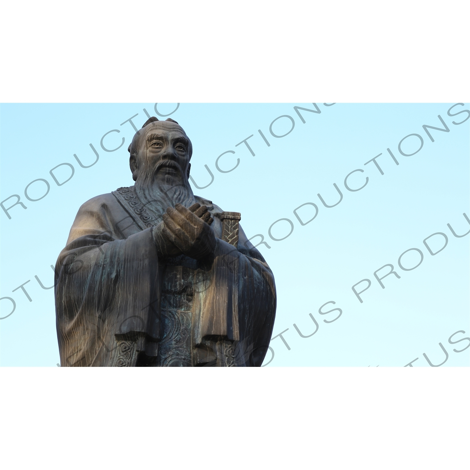 Confucius Statue outside the Hall of Sacrifice for Ethics (Yilun Tang) in the Imperial College (Guozijian) in Beijing