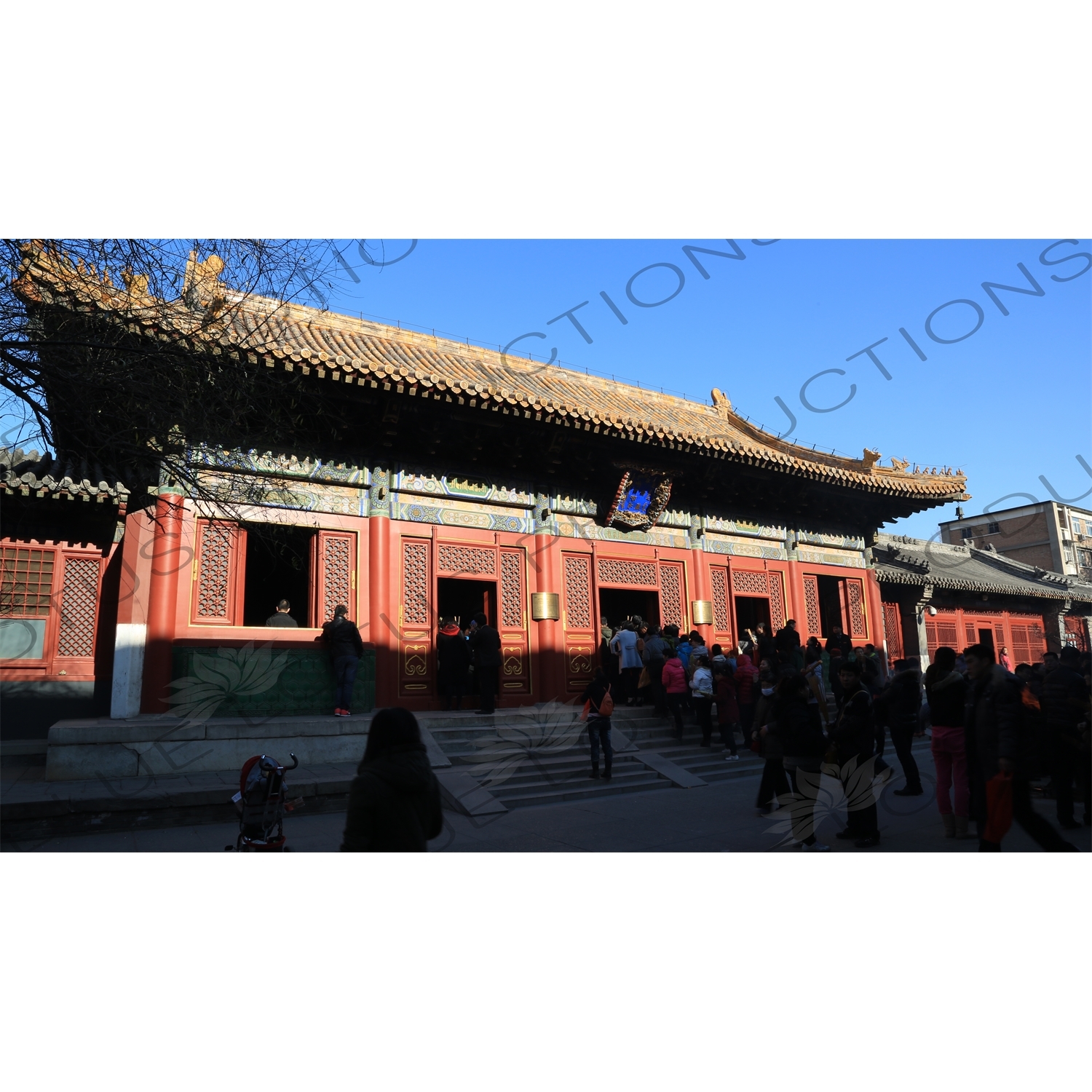 People Queueing to Enter the Hall of Everlasting Protection (Yongyou Dian) in the Lama Temple in Beijing