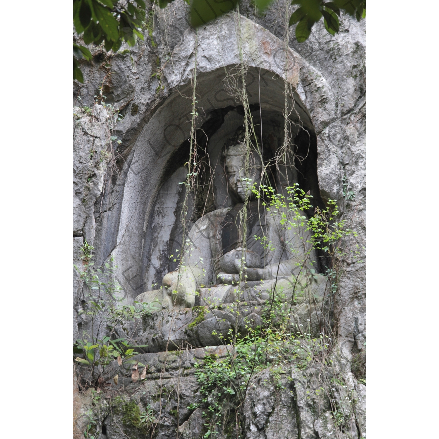 Buddhist Relief Carvings in Feilai Feng/Flying Peak Grottoes (Feilai Feng Shike) near West Lake (Xihu) in Hangzhou